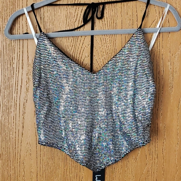 Lulus Tops - Lulus Sequin Crop Top Size Large